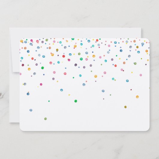 Invitation Joyeux points Confetti (Dos)