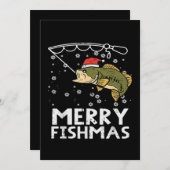Invitation Joyeux Poisson Noël Pêche  (Devant / Derrière)
