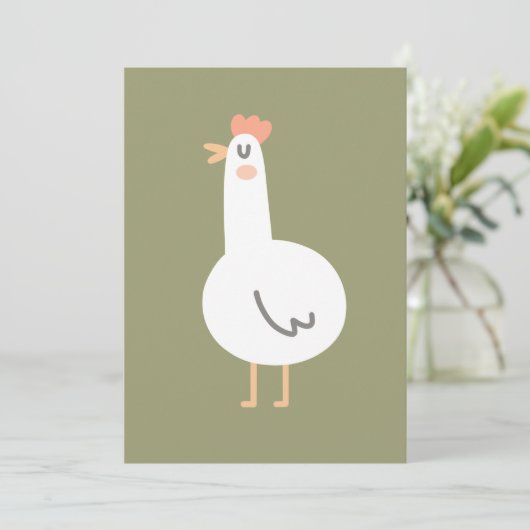 Invitation Joyeux poulet (Debout devant)