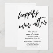 Invitation Joyeux Pour Toujours Écriture Mariage Réception (Devant / Derrière)