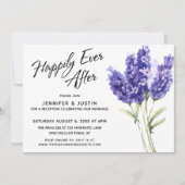 Invitation Joyeux Pour Toujours Fleurs de Lavande à l'Aquarel (Devant)