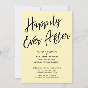 Invitation Joyeux Pour Toujours Mariage Casual Fête Jaune