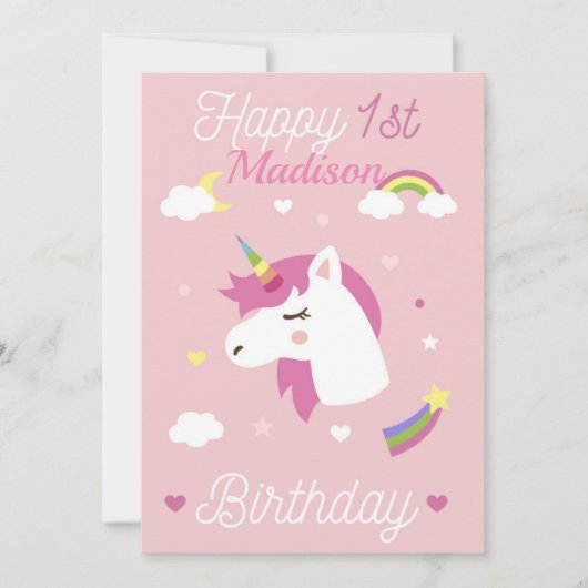 Invitation Joyeux premier anniversaire (Devant)