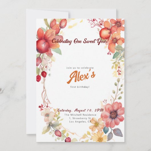 Invitation Joyeux premier anniversaire ! 1er anniversaire (Devant)