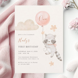 Invitation Joyeux premier anniversaire de la petite fille au