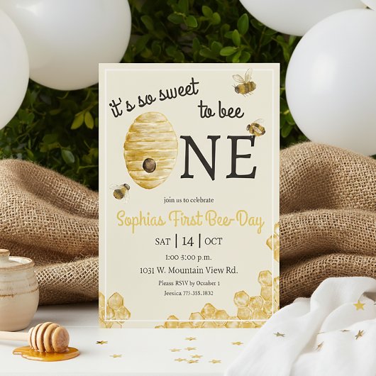 Invitation Joyeux Premier Anniversaire de la Ruche Douce
