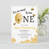 Invitation Joyeux Premier Anniversaire de la Ruche Douce (Debout devant)