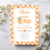 Invitation Joyeux premier anniversaire orange Citrus