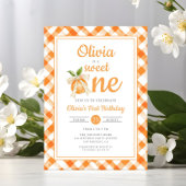 Invitation Joyeux premier anniversaire orange Citrus