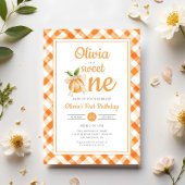Invitation Joyeux premier anniversaire orange Citrus