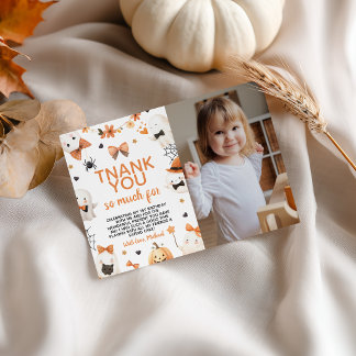 Invitation Joyeux premier jour de Boo Photo Merci