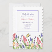 Invitation Joyeux Printemps photo fête d'anniversaire (Dos)