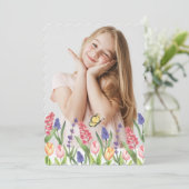 Invitation Joyeux Printemps photo fête d'anniversaire (Debout devant)