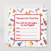 Invitation Joyeux Purim Festival Funny Clown Kids Party (Dos)