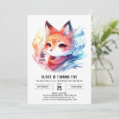 Invitation Joyeux Renard moderne Anniversaire (Debout devant)