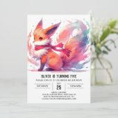 Invitation Joyeux Renard moderne Anniversaire (Debout devant)