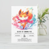 Invitation Joyeux Renard moderne Anniversaire (Debout devant)