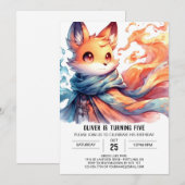 Invitation Joyeux Renard numérique Anniversaire (Devant / Derrière)