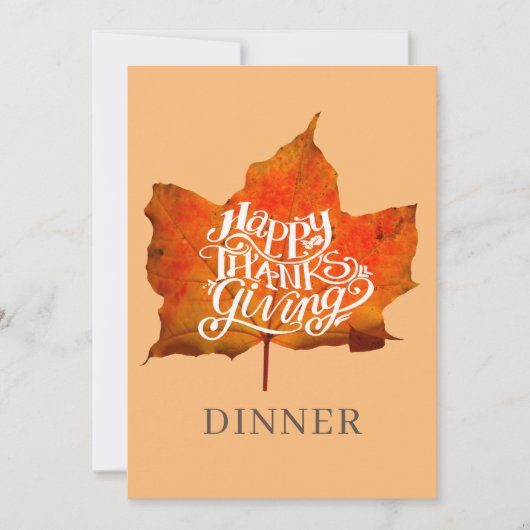 Invitation Joyeux repas de Thanksgiving Fête d'automne Feuill (Devant)