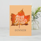 Invitation Joyeux repas de Thanksgiving Fête d'automne Feuill (Debout devant)