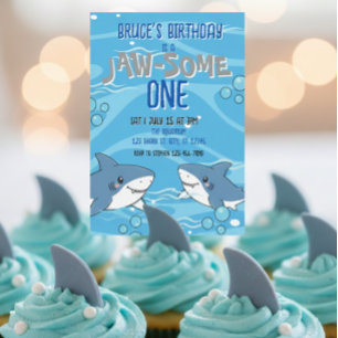 Invitation Joyeux requin Jaw-some Un anniversaire