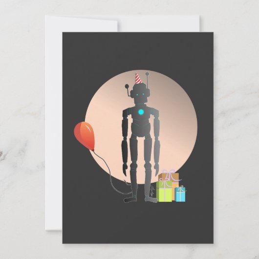 Invitation Joyeux robot d'anniversaire (Devant)