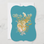 Invitation Joyeux rose Abstrait, bleu ciel - Fleurs roses (Dos)