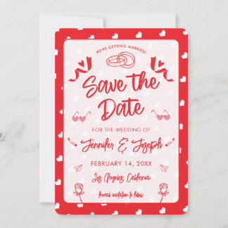 Invitation Joyeux Saint-Valentin Moderne Motif d'Amour