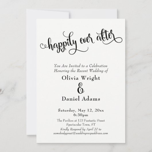 Invitation Joyeux script après le noir et blanc (Devant)