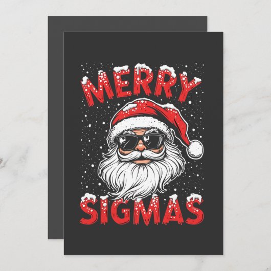Invitation Joyeux Sigmas Funny Gen Alpha collège Noël (Devant / Derrière)