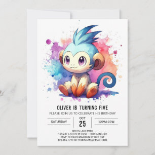 Invitation Joyeux singe de Bohême Anniversaire