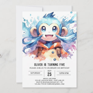 Invitation Joyeux singe en ligne Anniversaire
