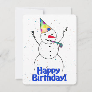 Invitation Joyeux Snowman d'anniversaire