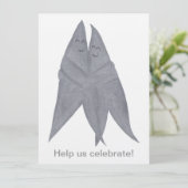 Invitation Joyeux Sourire aux étoiles d'argent Mariage en cou (Debout devant)