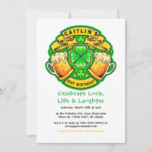 Invitation Joyeux St Patrick Day Trèfle 21e Anniversaire (Devant)