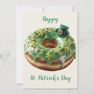 Invitation Joyeux St Patrick Donut avec Chapeau de Leprechaun