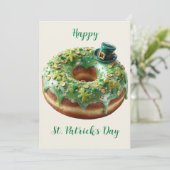 Invitation Joyeux St Patrick Donut avec chapeau de Leprechaun (Debout devant)
