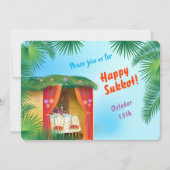 Invitation Joyeux Sukkot Sukkah Lulav et Etrog Aquarelle (Devant)