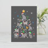 Invitation Joyeux T-shirt de Noël Lemur Arbre de Noël Noël No (Debout devant)