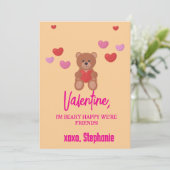Invitation Joyeux Teddy Bear Kids Valentines Day (Debout devant)