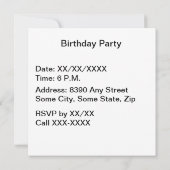 Invitation Joyeux texte d'anniversaire coloré avec Arrière - (Dos)