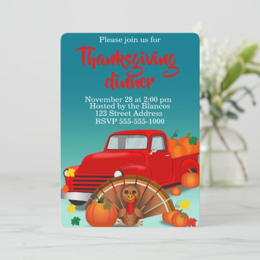 Invitation Joyeux Thanksgiving (Debout devant)