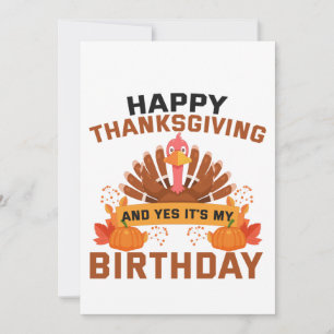 Invitation Joyeux Thanksgiving Et Oui C'est Mon Cadeau D'Anni