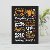 Invitation Joyeux Thanksgiving L'automne est pour le goût de (Debout devant)