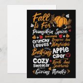 Invitation Joyeux Thanksgiving L'automne est pour le goût de (Devant / Derrière)