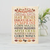 Invitation Joyeux Thanksgiving Mots descriptifs Automne (Debout devant)