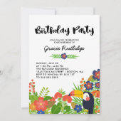 Invitation Joyeux Toucan Tropical Anniversaire de enfant Part (Devant)