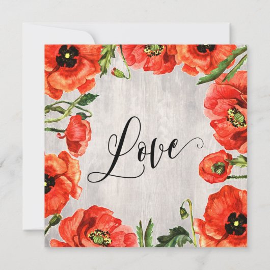 Invitation Joyeux toujours après les pavots rouges à la récep (Dos)