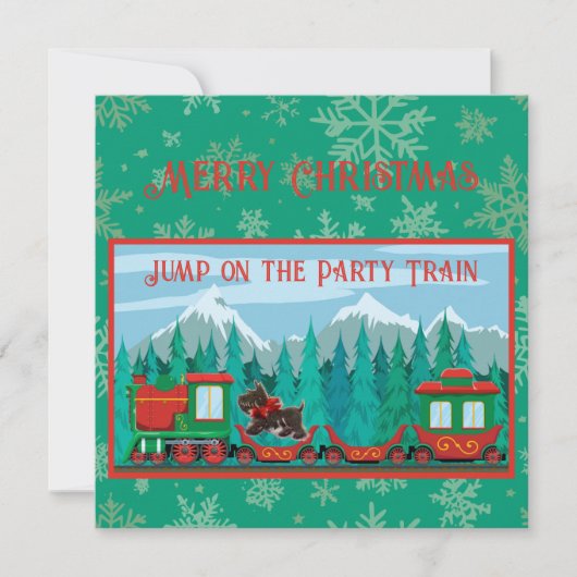 Invitation Joyeux train de Noël (Devant)