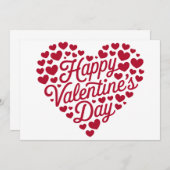 Invitation Joyeux Valentines Day Valentine Love Heart (Devant / Derrière)